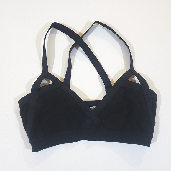 Community Aritzia Bralette Sports Bra Black Bandage Style Size Small - Picture 1 of 8